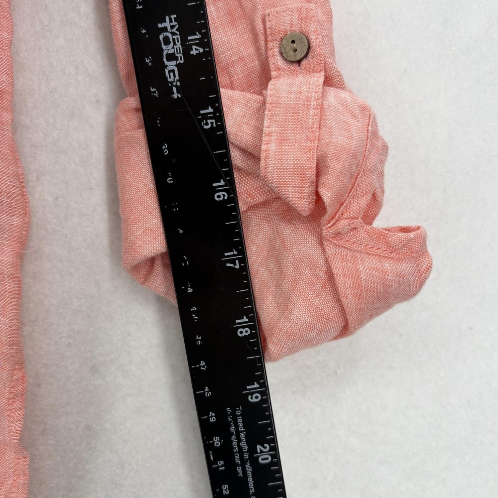 Sigrid Olsen Blouse Womens Small Pink 100% Linen Collared Roll Tab Tunic Top - Picture 6 of 11